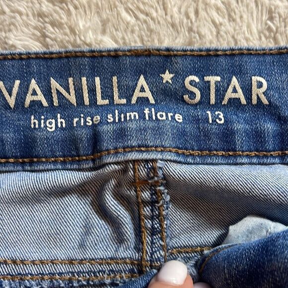 Vanilla star high-rise, slim flare, size 13, distressed - Picture 8 of 9